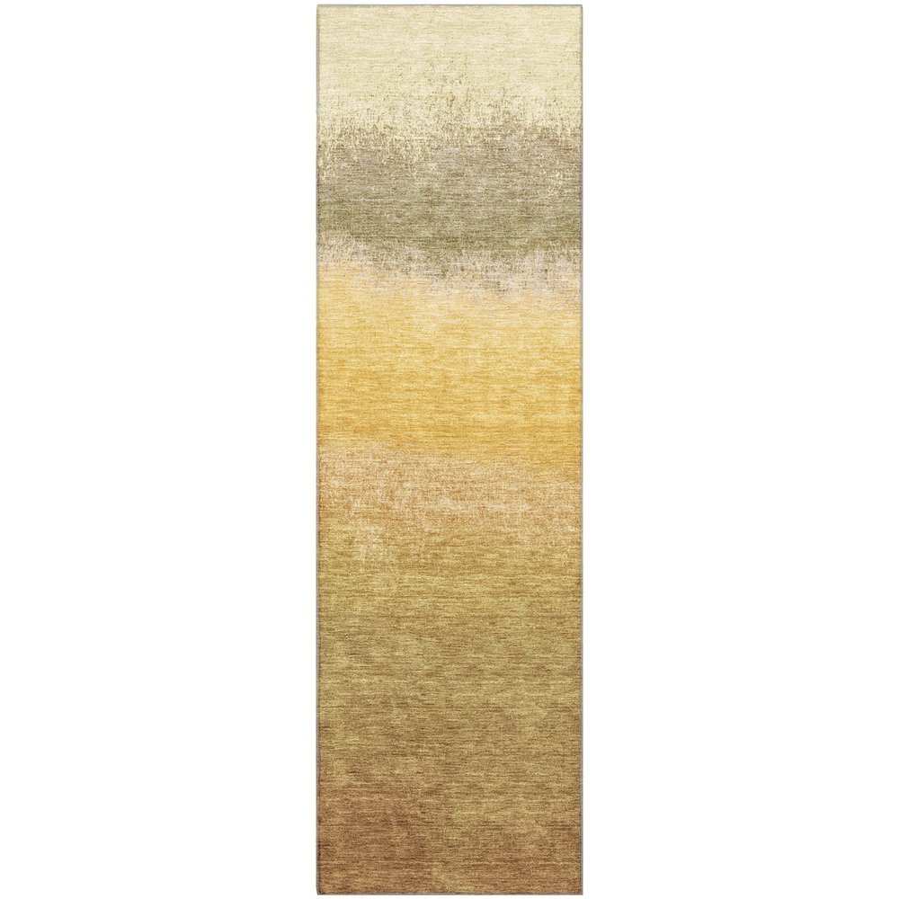 Premium Machine Washable Mayfield AMF2012 Gold 2'3" x 7'6" Runner Rug