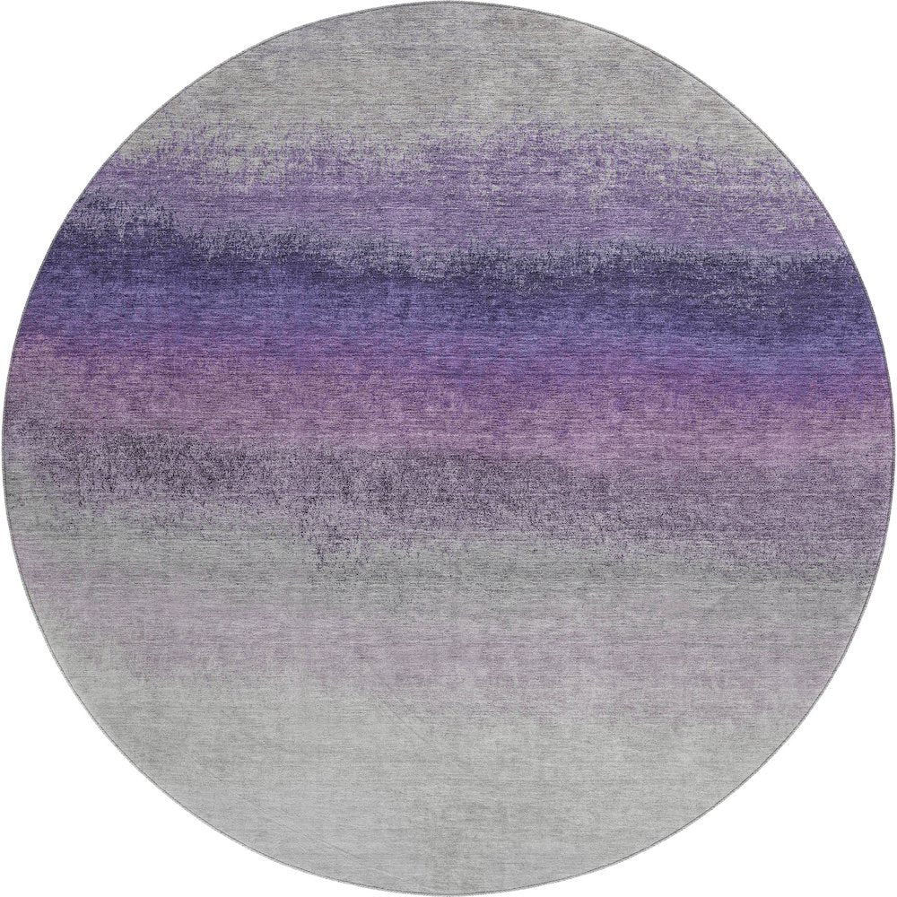 Premium Machine Washable Mayfield AMF2012 Purple 8' x 8' Round Rug
