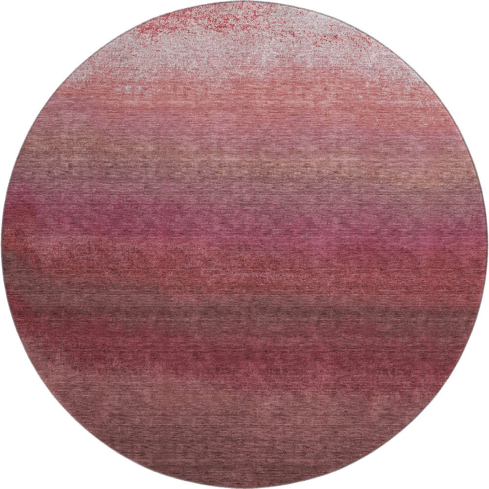 Premium Machine Washable Mayfield AMF2012 Red 8' x 8' Round Rug