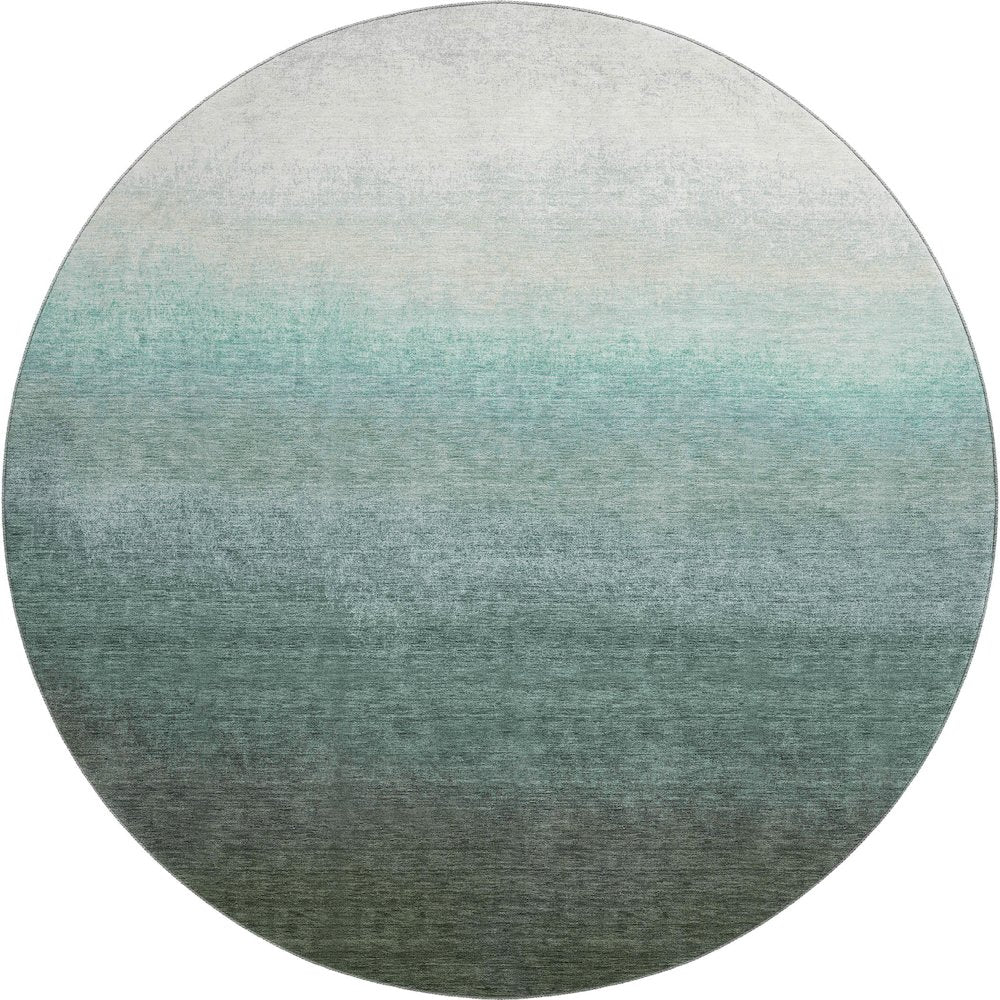 Premium Machine Washable Mayfield AMF2012 Blue 8' x 8' Round Rug