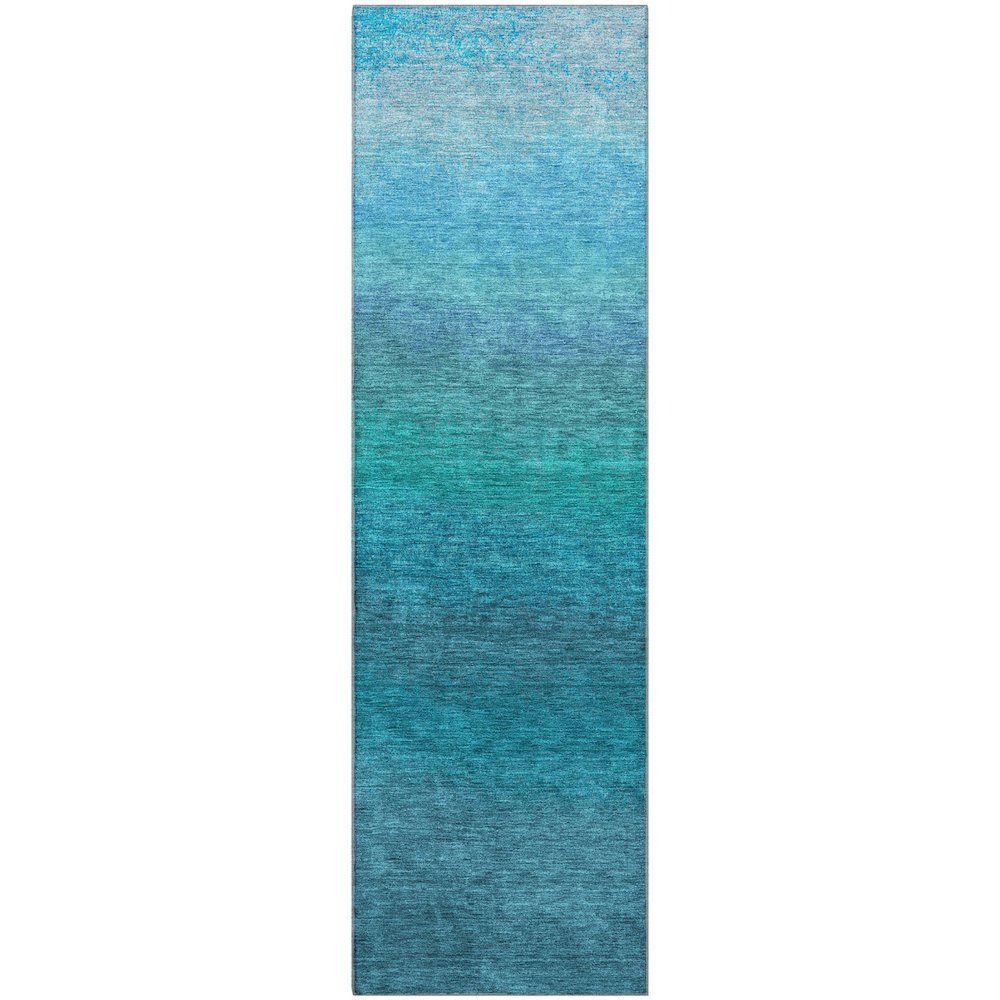 Premium Machine Washable Mayfield AMF2012 Teal 2'3" x 7'6" Runner Rug