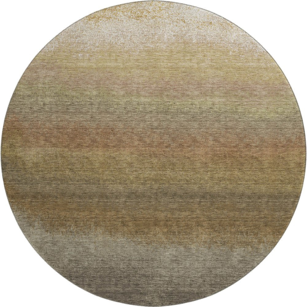 Premium Machine Washable Mayfield AMF2012 Brown 8' x 8' Round Rug