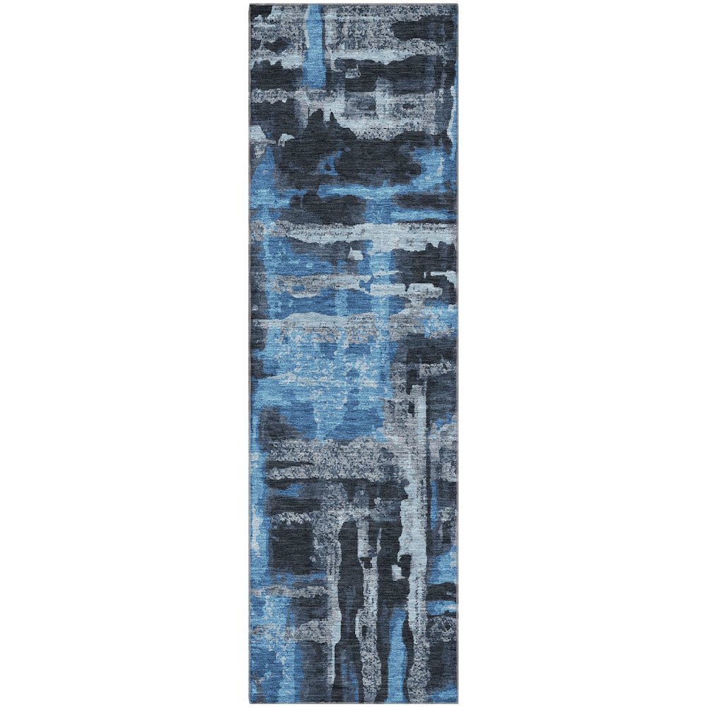 Premium Machine Washable Mayfield AMF2015 Black 2'3" x 7'6" Runner Rug