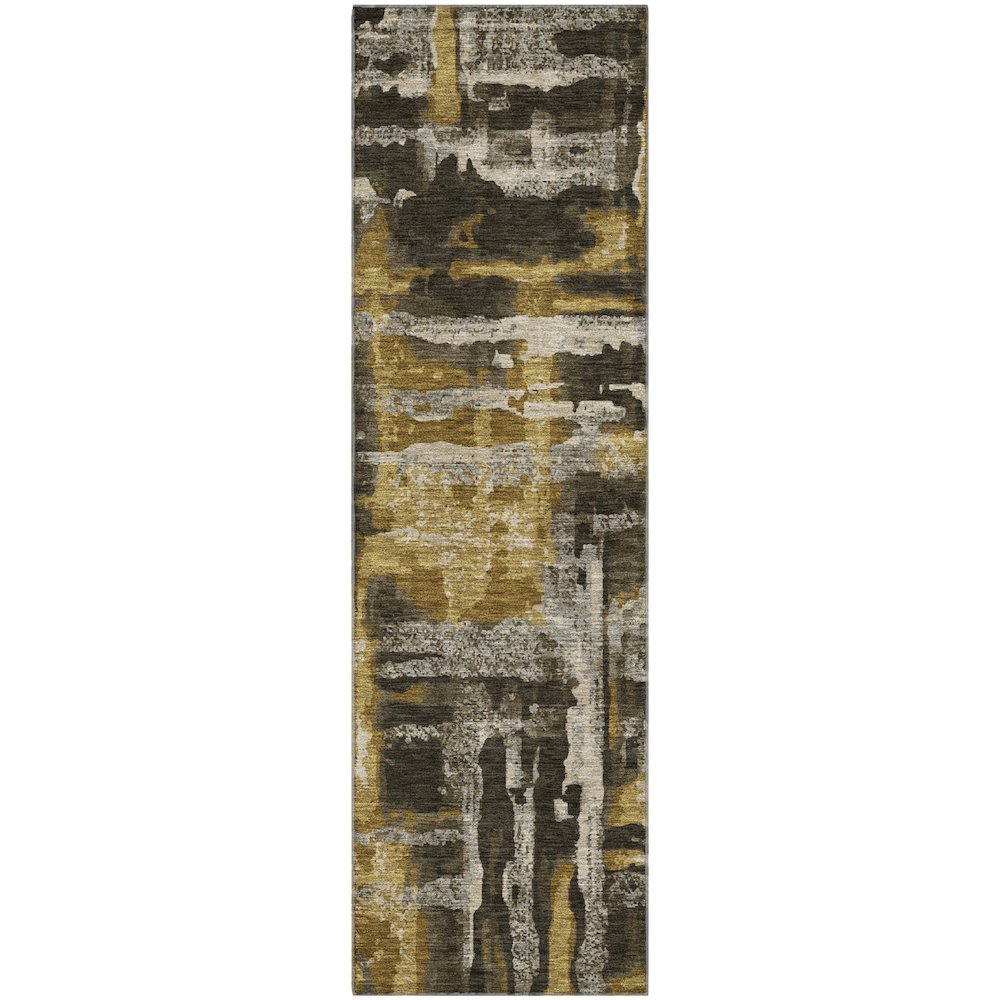 Premium Machine Washable Mayfield AMF2015 Brown 2'3" x 7'6" Runner Rug
