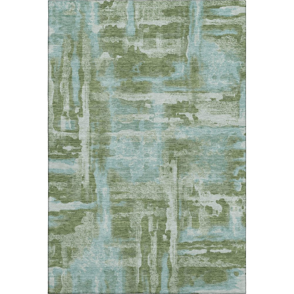 Premium Machine Washable Mayfield AMF2015 Green 5' x 7'6" Rug