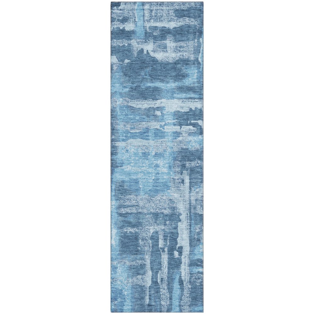 Premium Machine Washable Mayfield AMF2015 Blue 2'3" x 7'6" Runner Rug