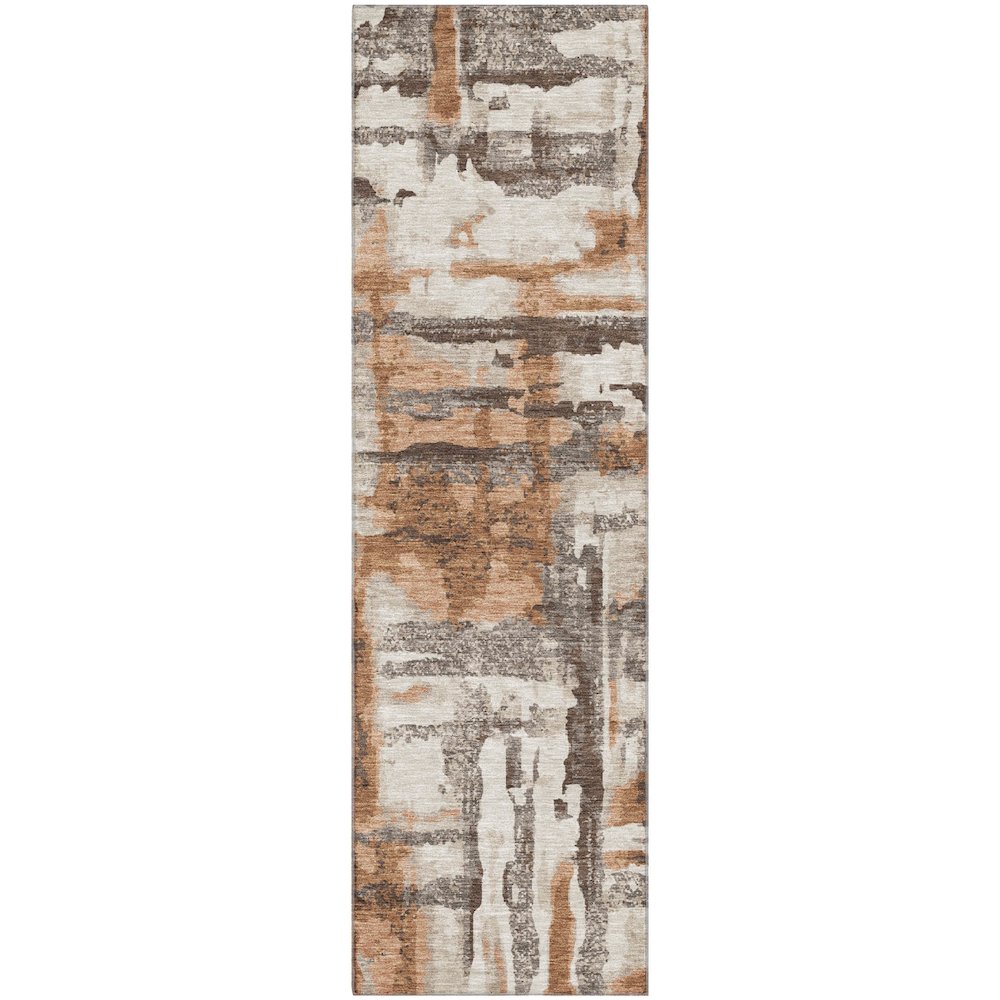 Premium Machine Washable Mayfield AMF2015 Orange 2'3" x 7'6" Runner Rug