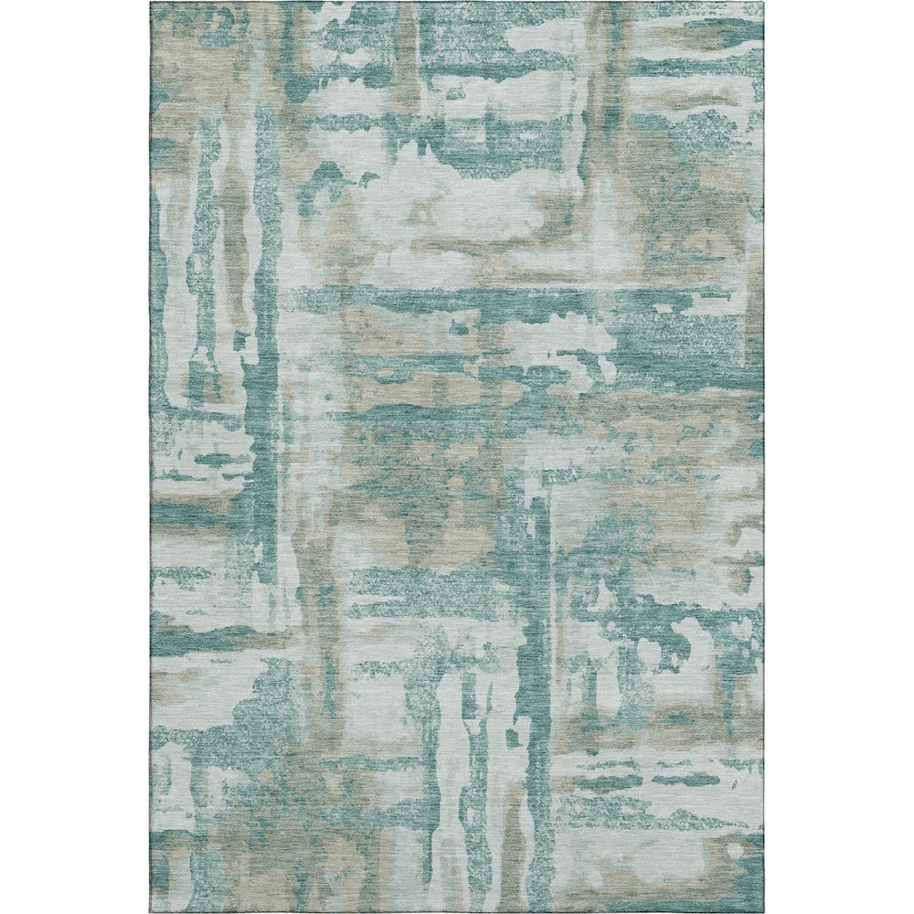 Premium Machine Washable Mayfield AMF2015 Teal 8' x 10' Rug