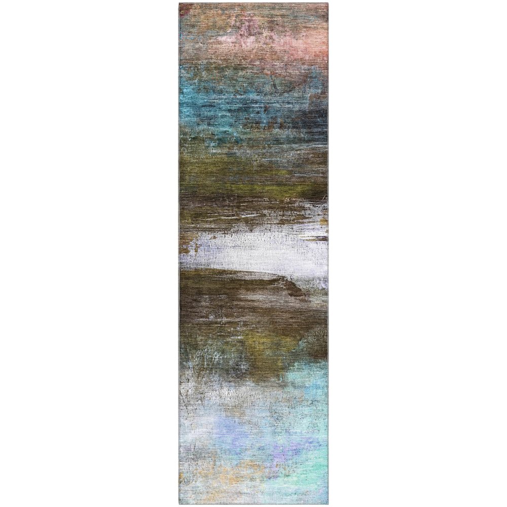 Premium Machine Washable Mayfield AMF2016 Brown 2'3" x 7'6" Runner Rug