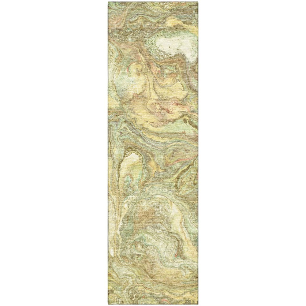 Premium Machine Washable Mayfield AMF2017 Gold 2'3" x 7'6" Runner Rug