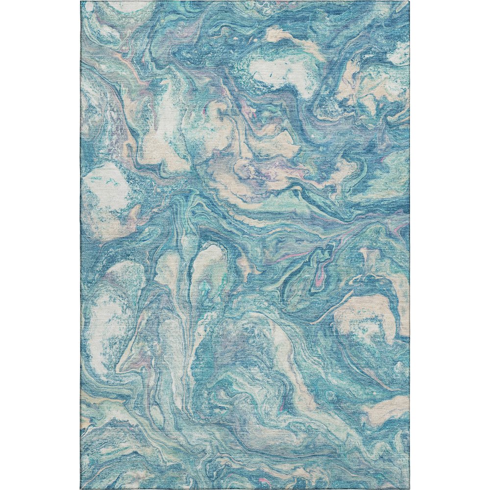 Premium Machine Washable Mayfield AMF2017 Teal 5' x 7'6" Rug