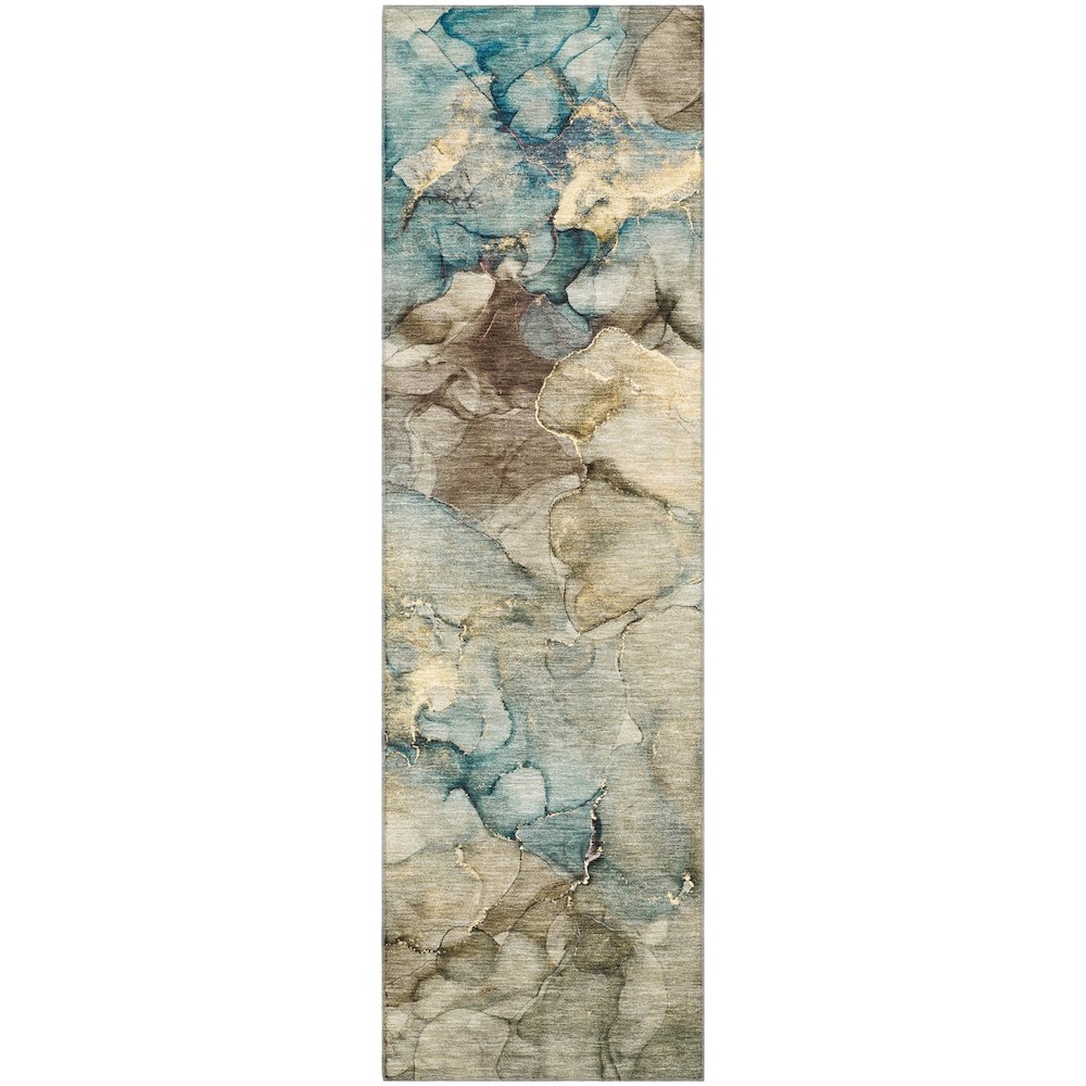 Premium Machine Washable Mayfield AMF2018 Brown 2'3" x 7'6" Runner Rug