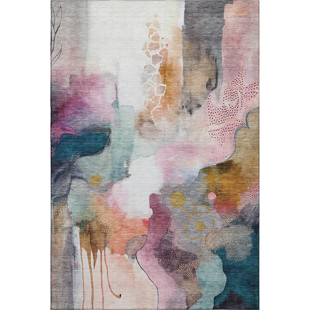 Premium Machine Washable Mayfield AMF2019 Pink 3' x 5' Rug