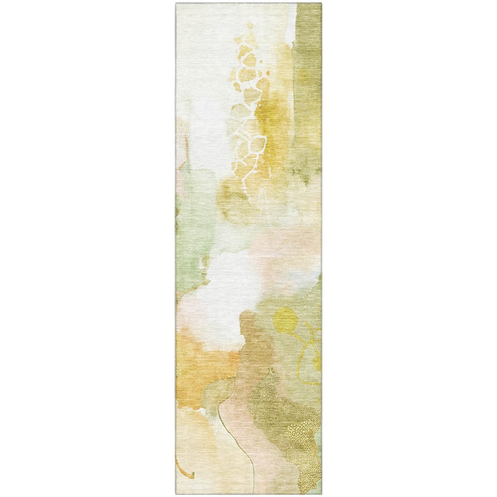 Premium Machine Washable Mayfield AMF2019 Green 2'3" x 7'6" Runner Rug