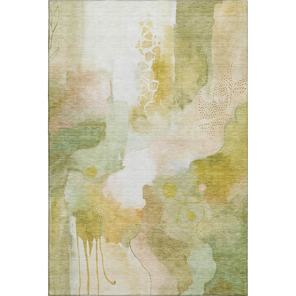 Premium Machine Washable Mayfield AMF2019 Green 9' x 12' Rug