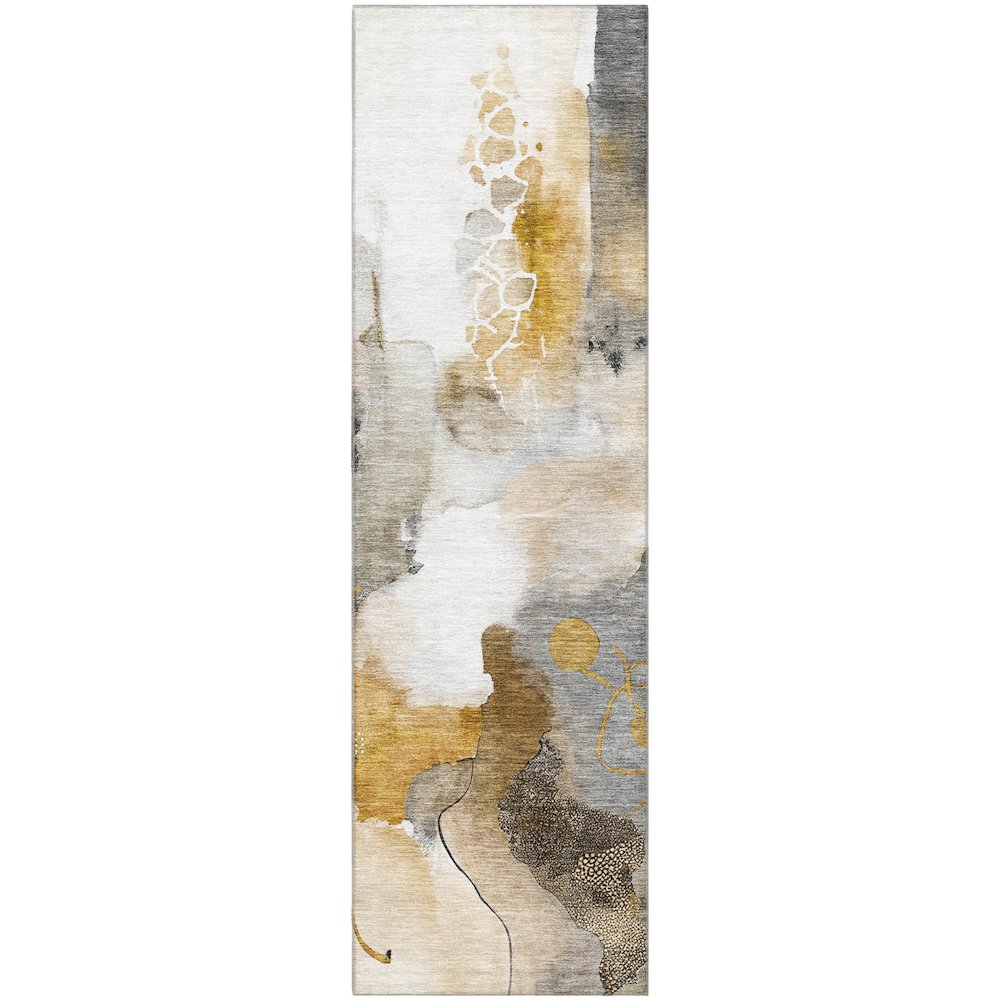 Premium Machine Washable Mayfield AMF2019 Brown 2'3" x 7'6" Runner Rug