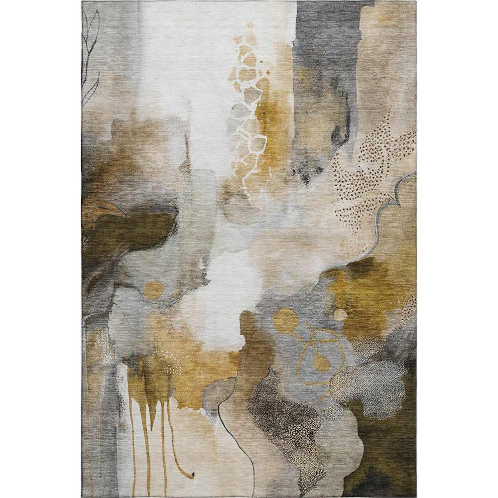 Premium Machine Washable Mayfield AMF2019 Brown 3' x 5' Rug