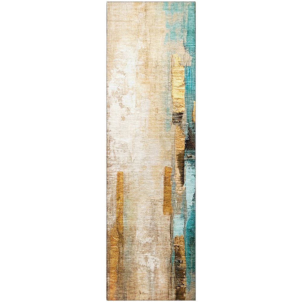 Premium Machine Washable Mayfield AMF2020 Brown 2'3" x 7'6" Runner Rug