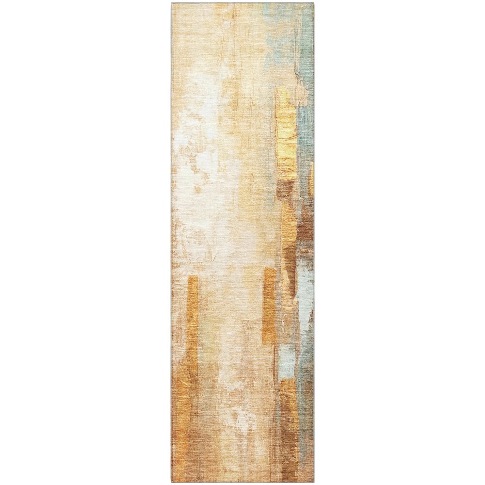 Premium Machine Washable Mayfield AMF2020 Orange 2'3" x 7'6" Runner Rug