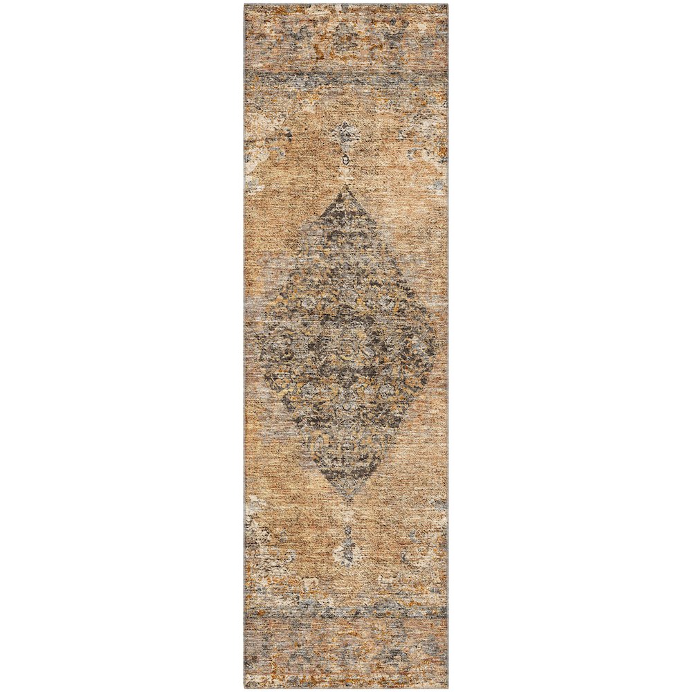 Premium Machine Washable Mayfield AMF2021 Orange 2'3" x 7'6" Runner Rug