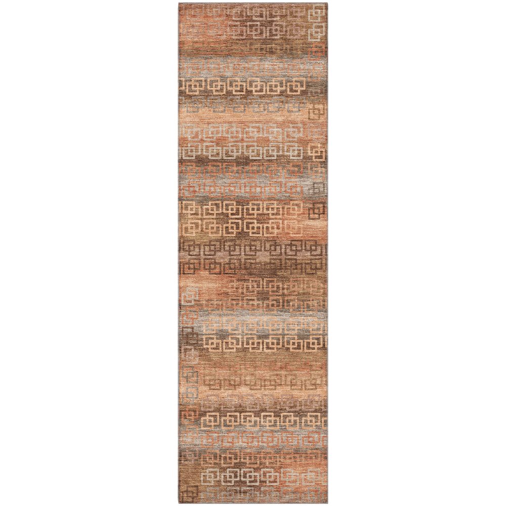 Premium Machine Washable Mayfield AMF2029 Orange 2'3" x 7'6" Runner Rug