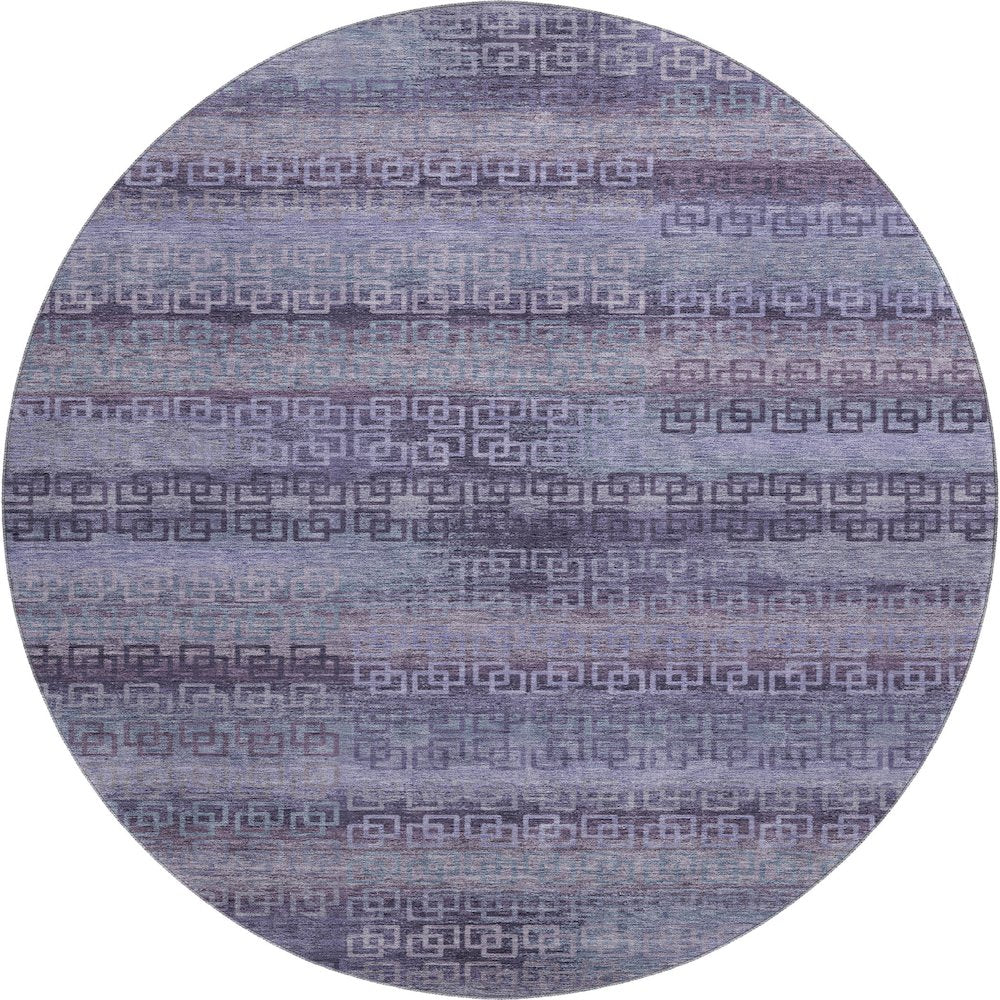 Premium Machine Washable Mayfield AMF2029 Purple 8' x 8' Round Rug