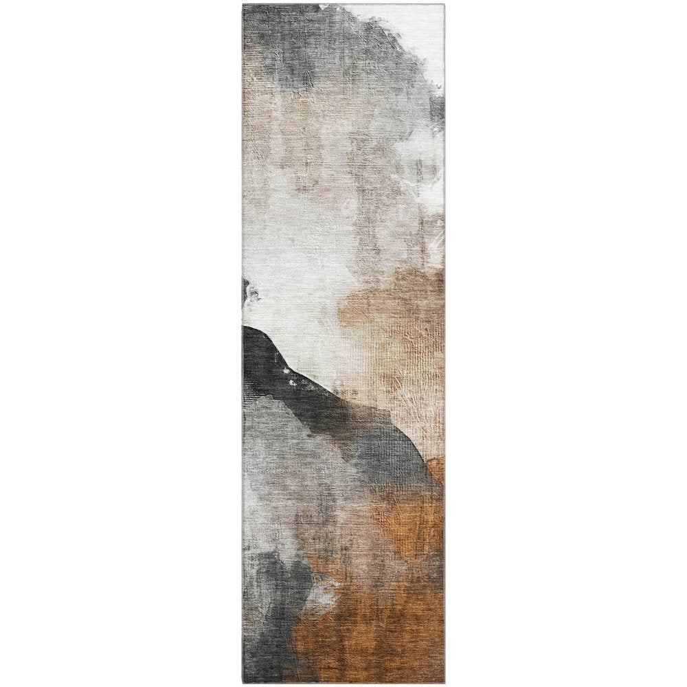 Premium Machine Washable Mayfield AMF2043 Orange 2'3" x 7'6" Runner Rug