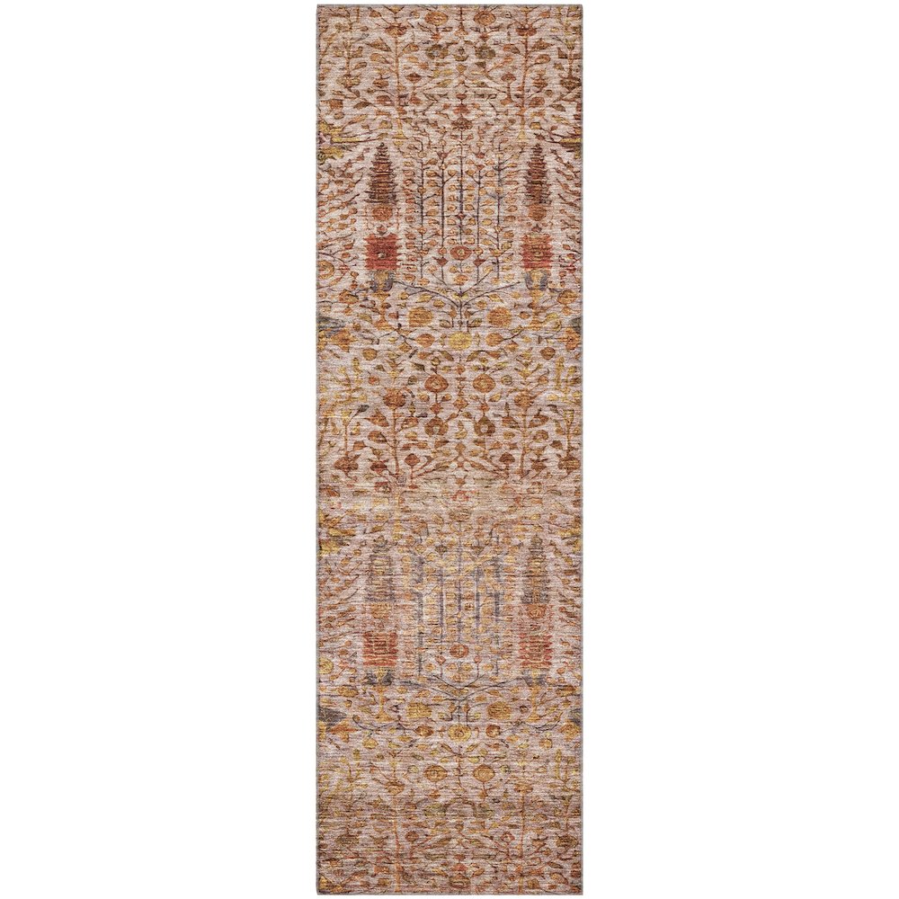 Premium Machine Washable Mayfield AMF2053 Orange 2'3" x 7'6" Runner Rug