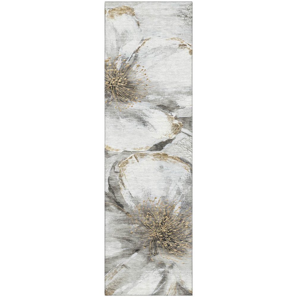 Premium Machine Washable Mayfield AMF2055 Gray 2'3" x 7'6" Runner Rug