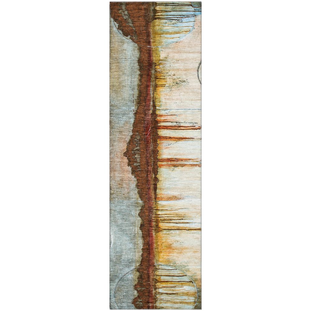 Premium Machine Washable Mayfield AMF2059 Orange 2'3" x 7'6" Runner Rug