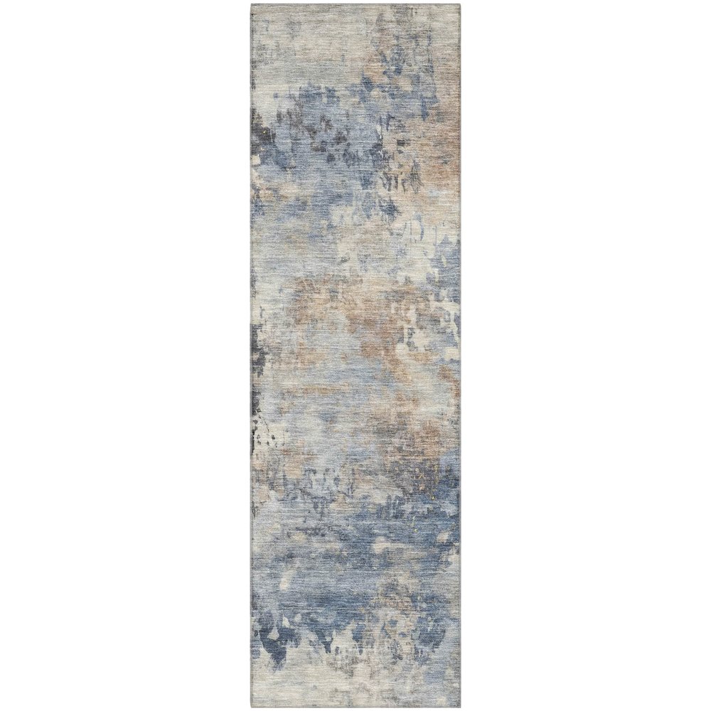 Premium Machine Washable Mayfield AMF2073 Blue 2'3" x 7'6" Runner Rug