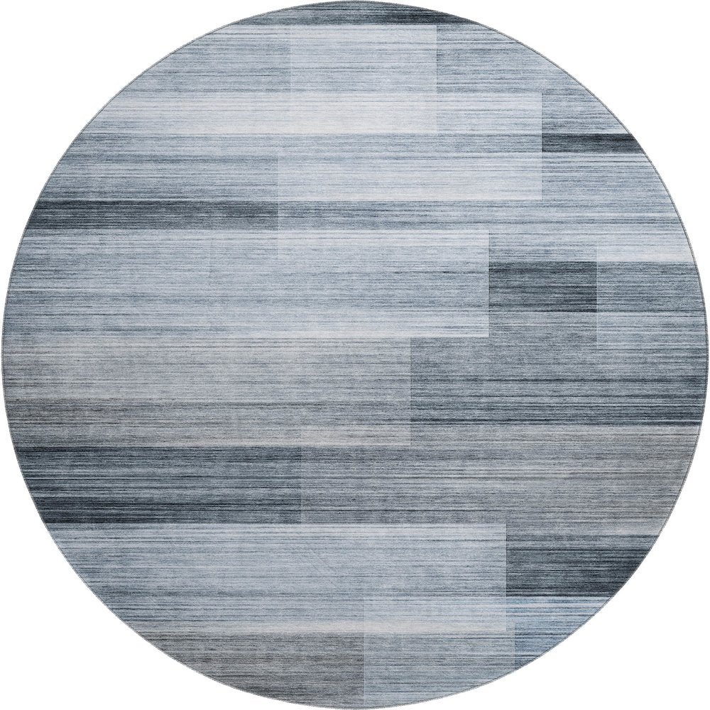 Premium Machine Washable Mayfield AMF2082 Blue 8' x 8' Round Rug