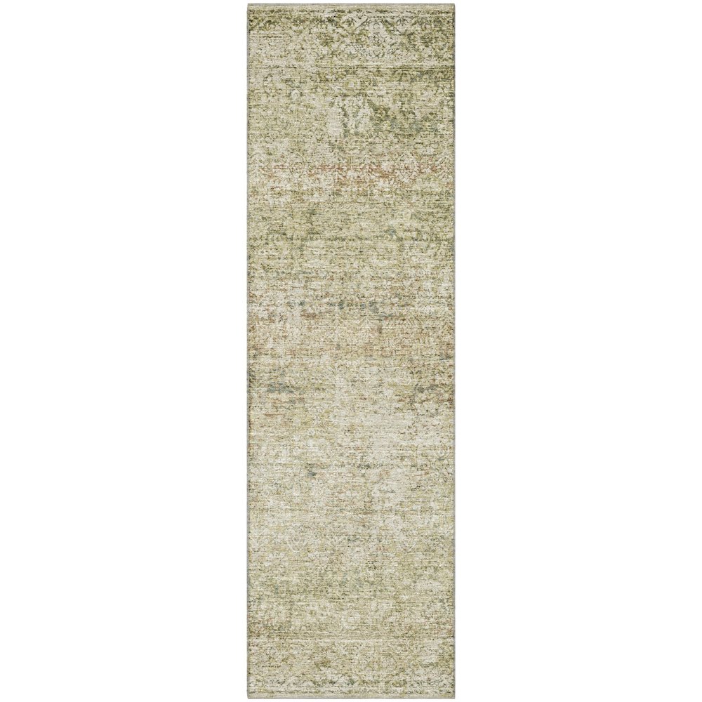 Premium Machine Washable Mayfield AMF2103 Green 2'3" x 7'6" Runner Rug