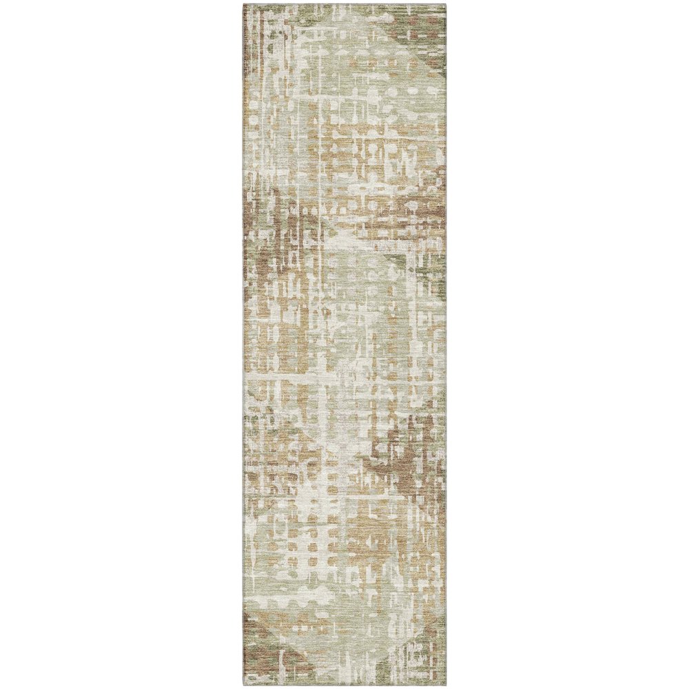 Premium Machine Washable Mayfield AMF2116 Green 2'3" x 7'6" Runner Rug