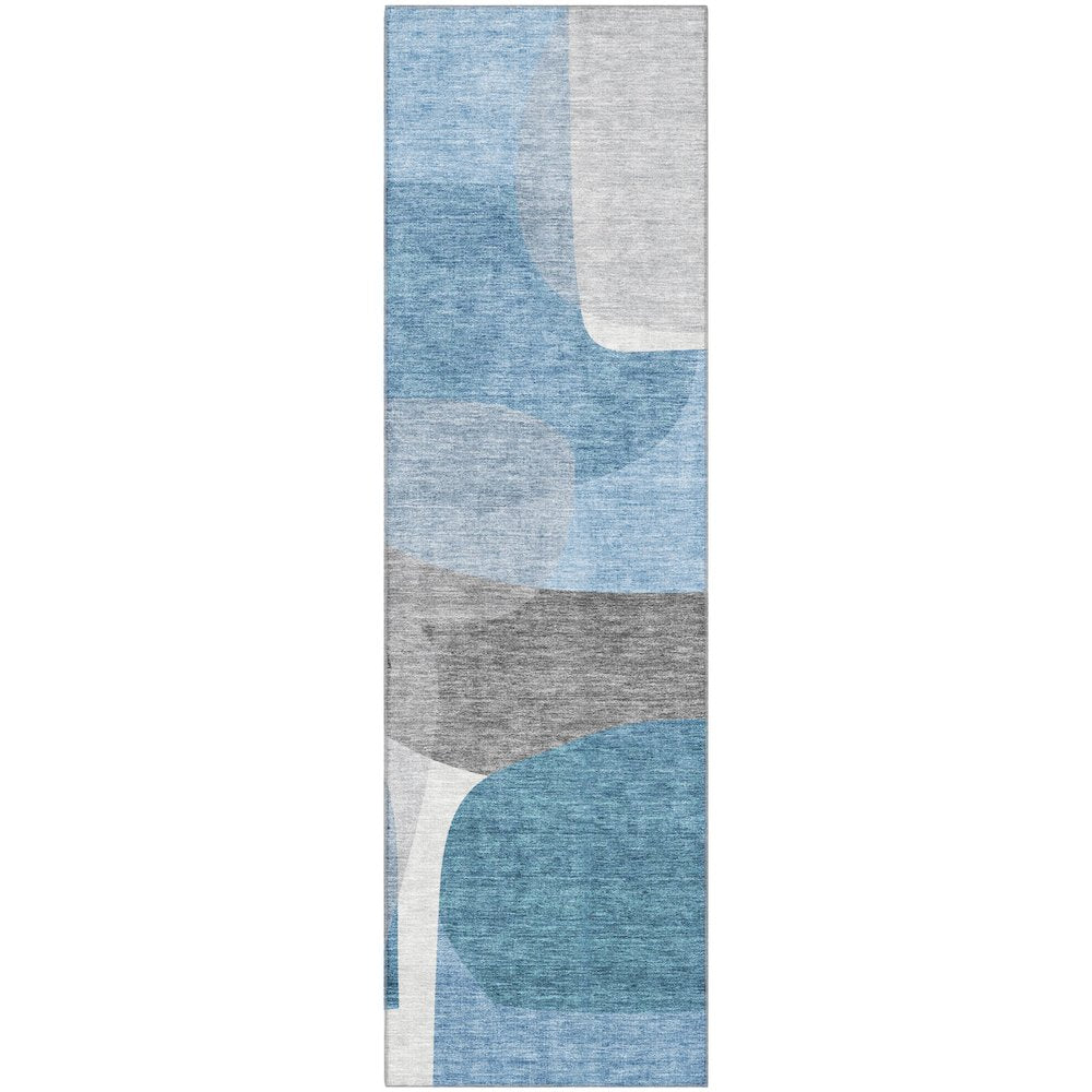 Premium Machine Washable Mayfield AMF2121 Blue 2'3" x 7'6" Runner Rug