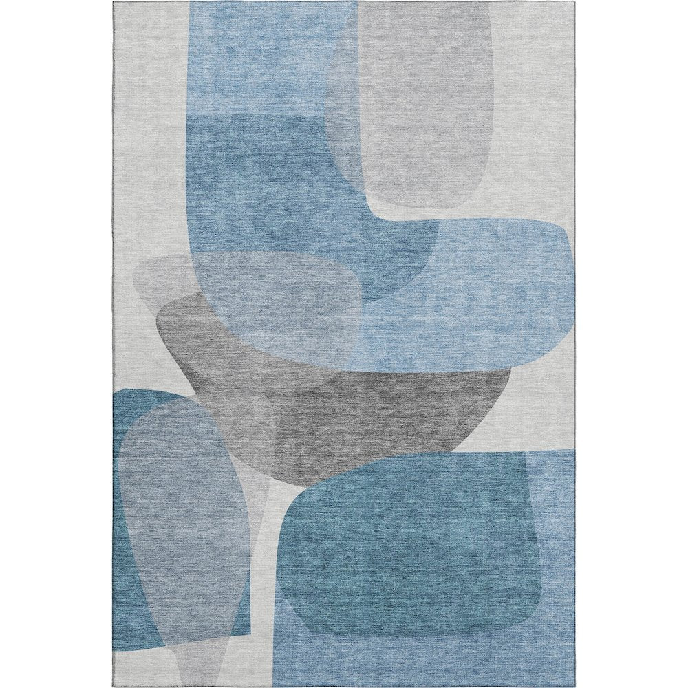 Premium Machine Washable Mayfield AMF2121 Blue 5' x 7'6" Rug