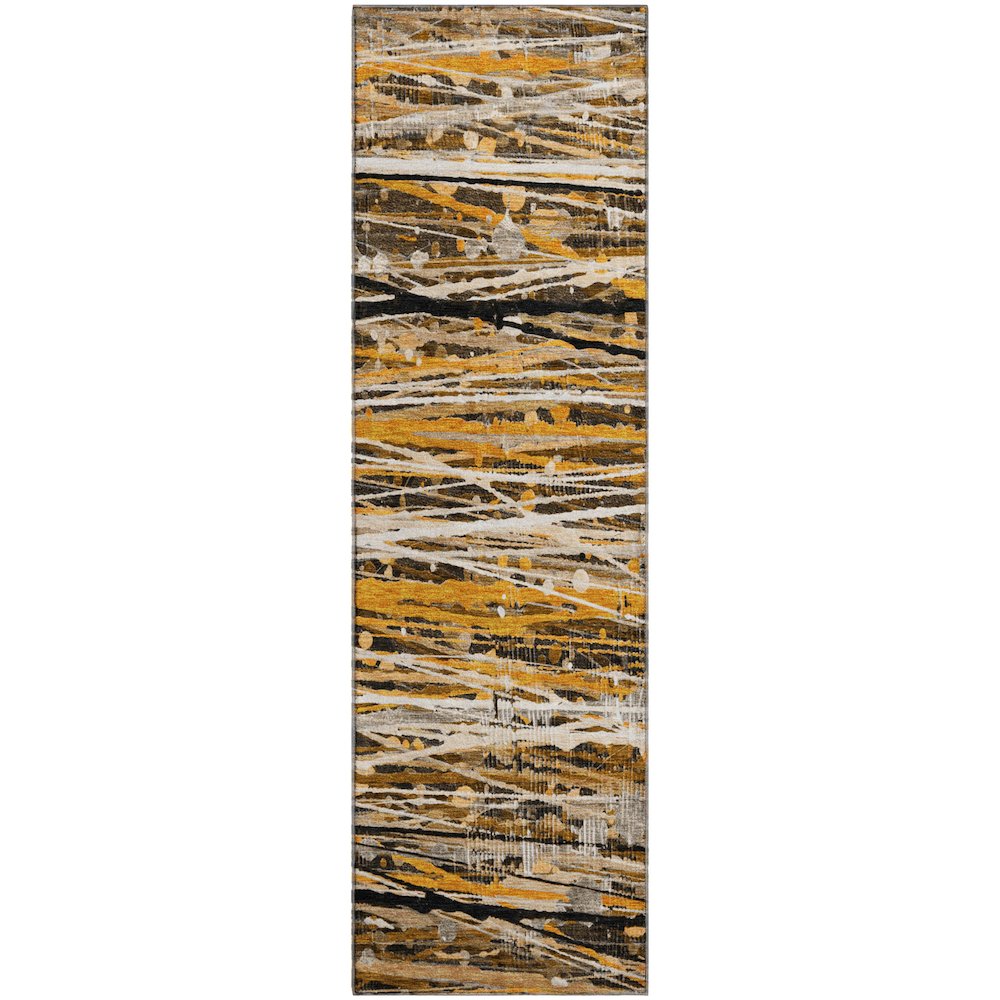 Premium Machine Washable Mayfield AMF2126 Orange 2'3" x 7'6" Runner Rug