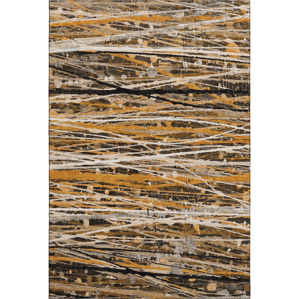 Premium Machine Washable Mayfield AMF2126 Orange 3' x 5' Rug