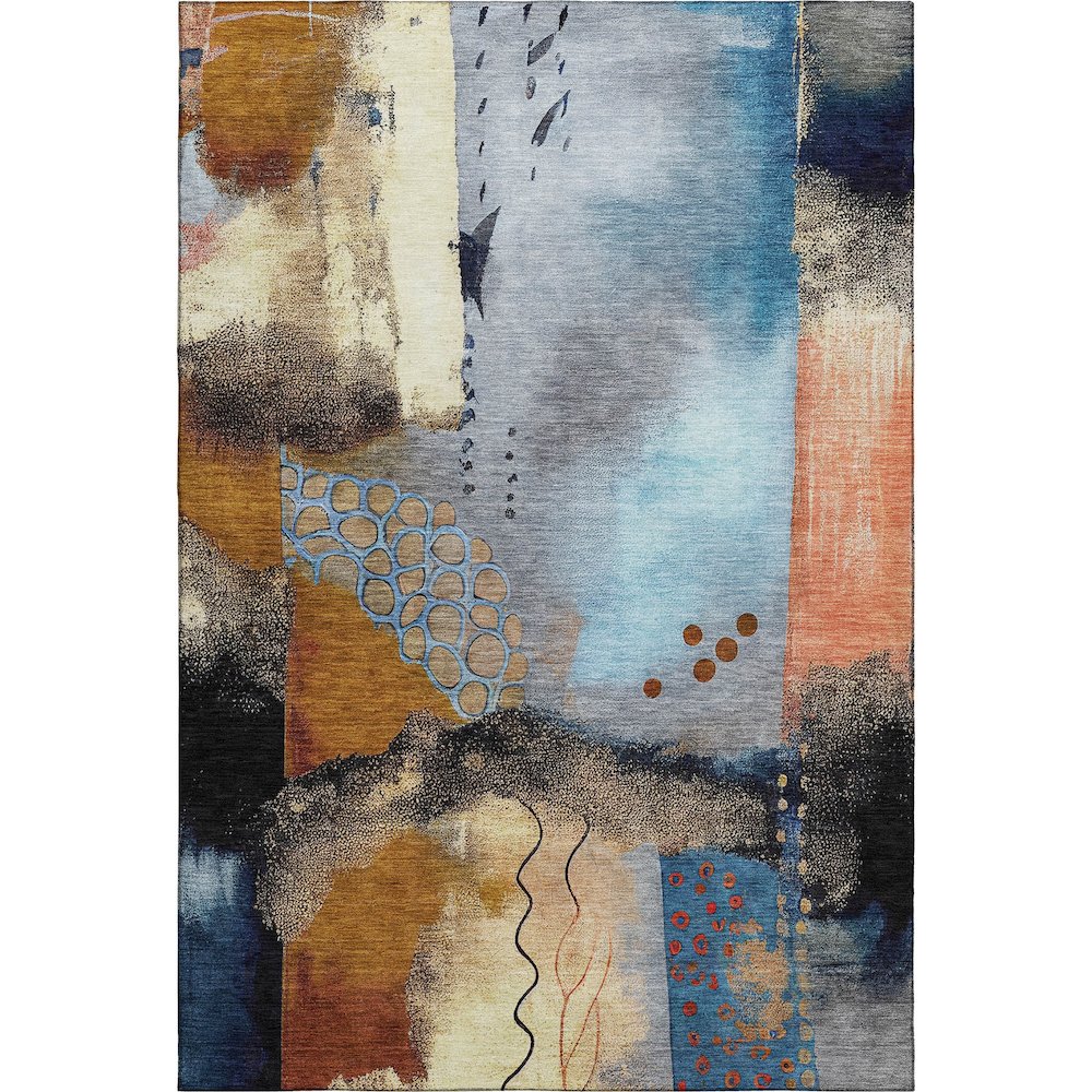 Premium Machine Washable Mayfield AMF2127 Orange 3' x 5' Rug
