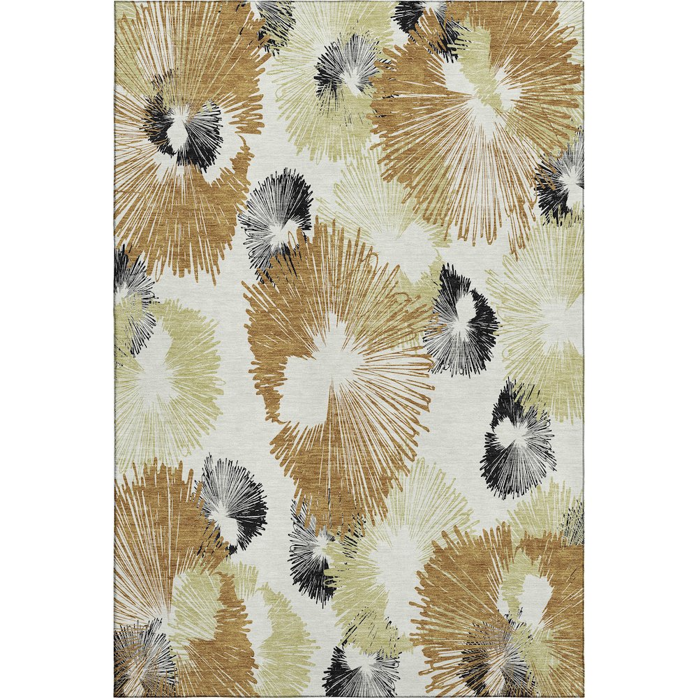 Premium Machine Washable Mayfield AMF2132 Orange 3' x 5' Rug