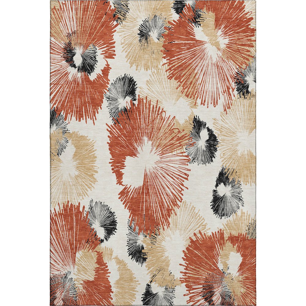 Premium Machine Washable Mayfield AMF2132 Orange 5' x 7'6" Rug