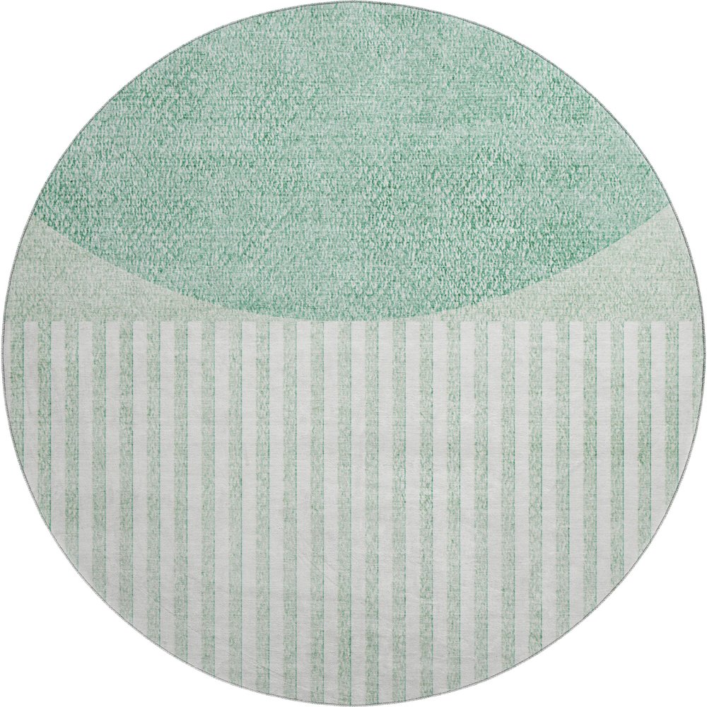 Premium Machine Washable Mayfield AMF2134 Teal 8' x 8' Round Rug