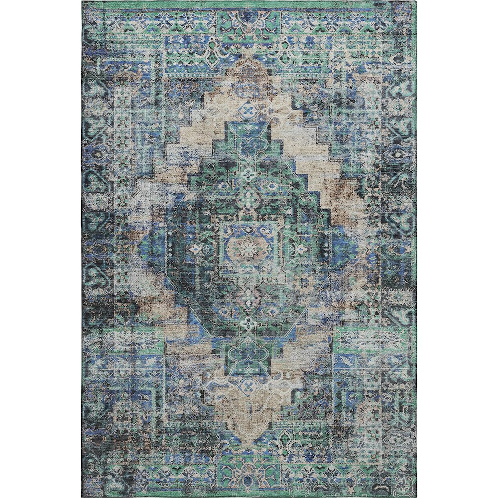 Premium Machine Washable Mayfield AMF2139 Green 5' x 7'6" Rug