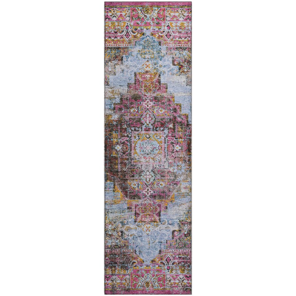 Premium Machine Washable Mayfield AMF2139 Pink 2'3" x 7'6" Runner Rug
