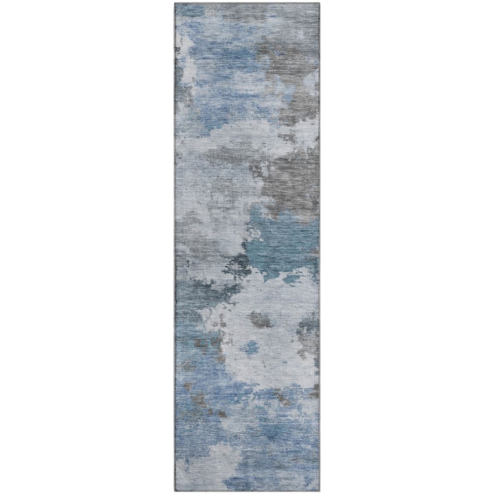 Premium Machine Washable Mayfield AMF2144 Blue 2'3" x 7'6" Runner Rug