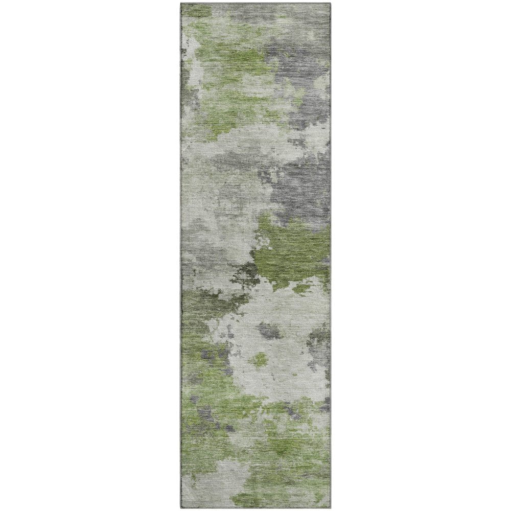 Premium Machine Washable Mayfield AMF2144 Green 2'3" x 7'6" Runner Rug