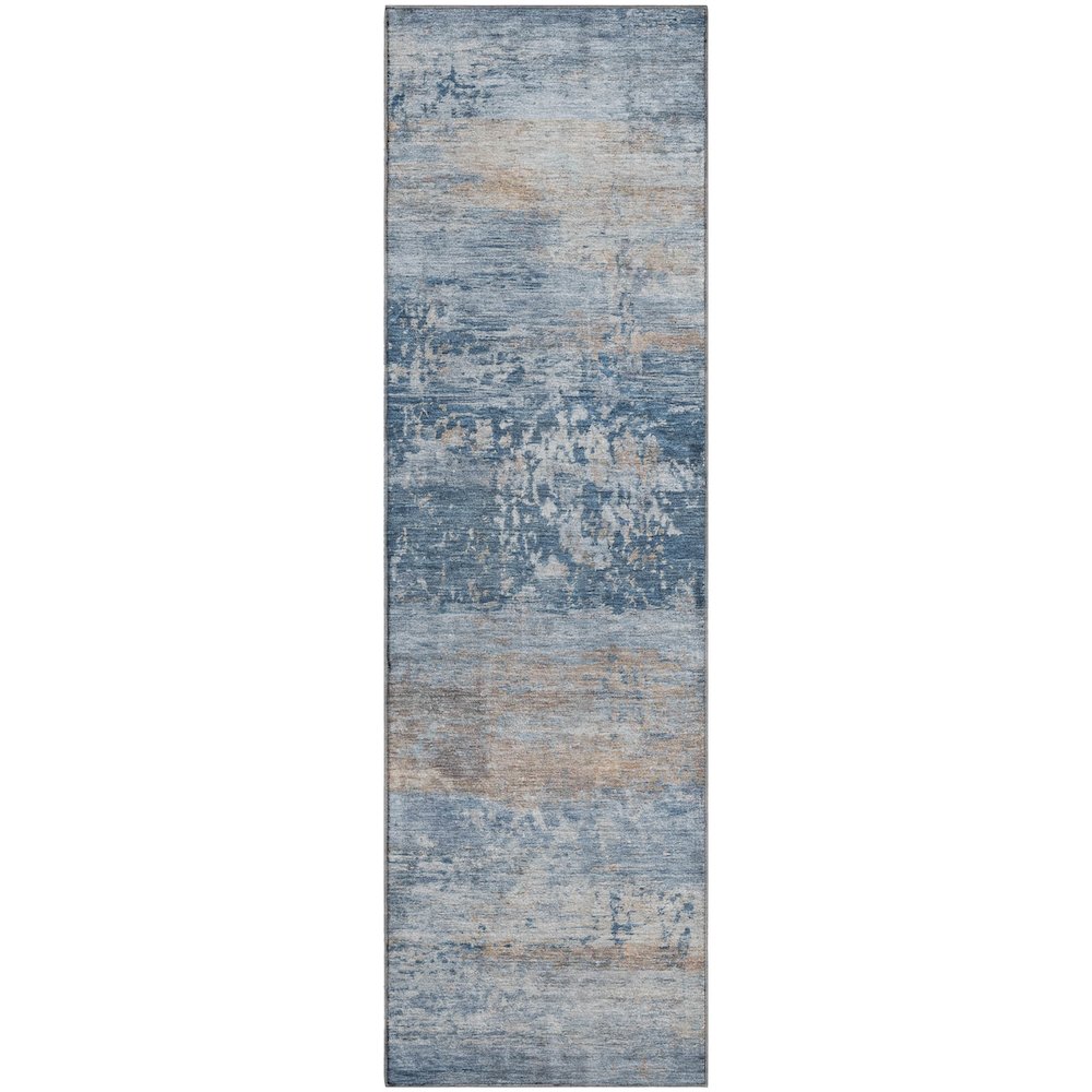 Premium Machine Washable Mayfield AMF2146 Blue 2'3" x 7'6" Runner Rug