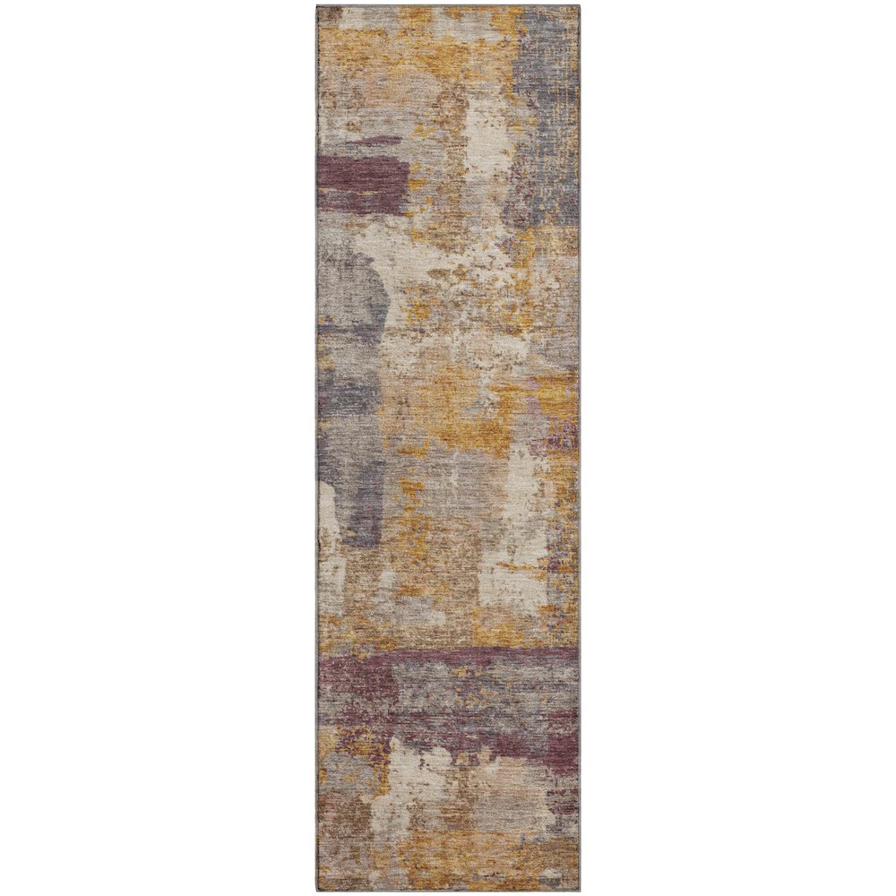 Premium Machine Washable Mayfield AMF2147 Orange 2'3" x 7'6" Runner Rug