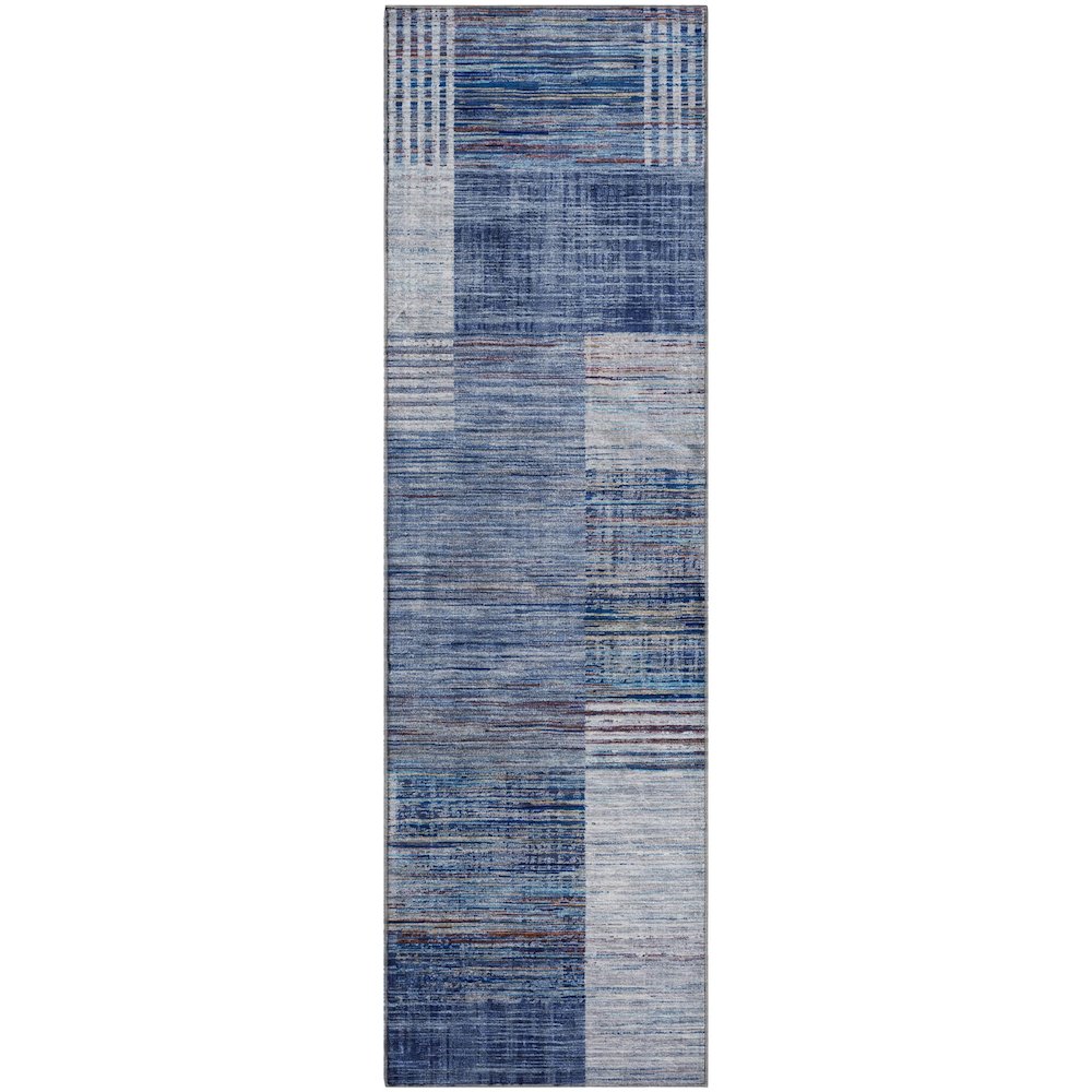 Premium Machine Washable Mayfield AMF2149 Blue 2'3" x 7'6" Runner Rug