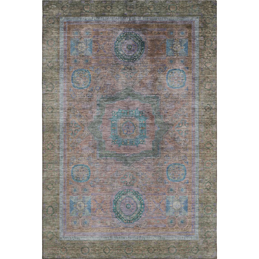 Premium Machine Washable Mayfield AMF2159 Orange 3' x 5' Rug